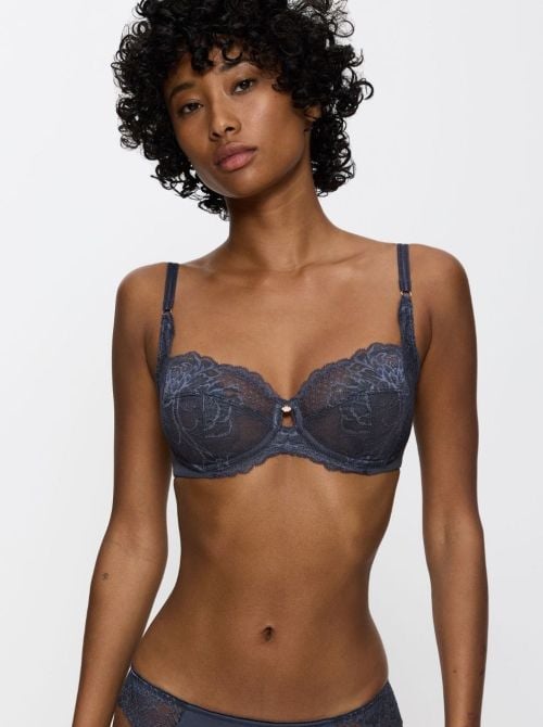 Wild Peony Florale W Reggiseno con ferretto, grigio