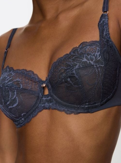 Wild Peony Florale W Reggiseno con ferretto, grigio