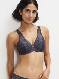 Wild Peony Florale Wp Reggiseno imbottito, grigio