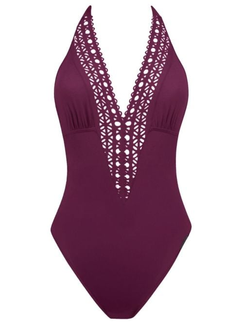 Ajourage Couture costume intero senza ferretto, prugna