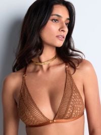 Stardust dream  triangolo bralette, amber gold
