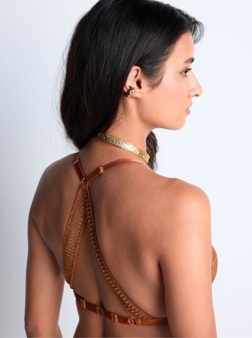 Stardust dream  triangolo bralette, amber gold