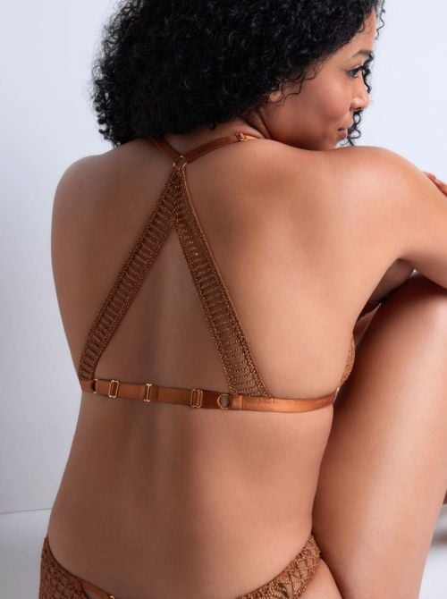 Stardust dream  triangolo bralette, amber gold