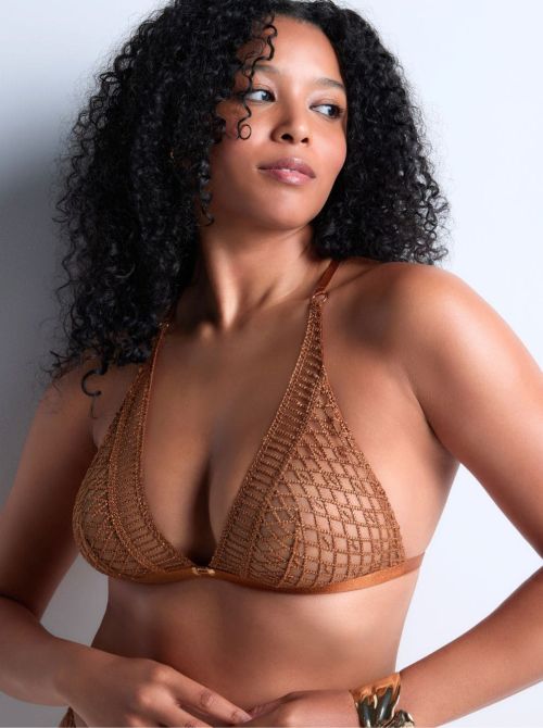 Stardust dream  triangolo bralette, amber gold