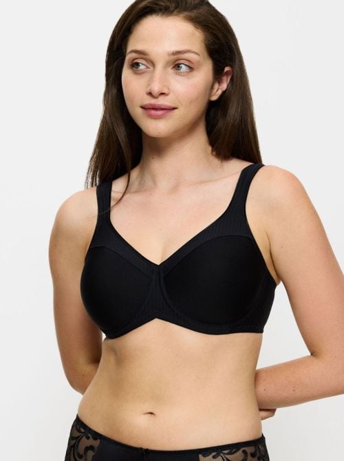 Modern Soft+Cotton W01 Reggiseno minimizer, nero TRIUMPH