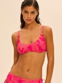 Melia top per bikini con ferretto, fantasia fuxia
