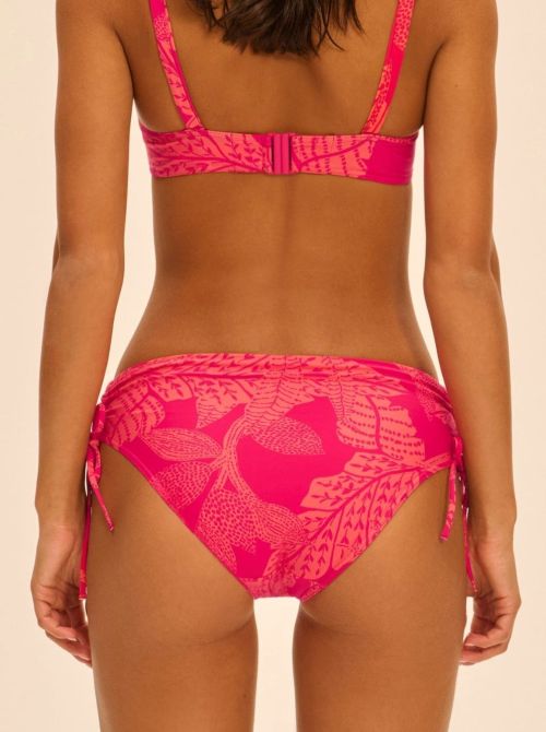 Melia slip per bikini a vita alta, fantasia fuxia