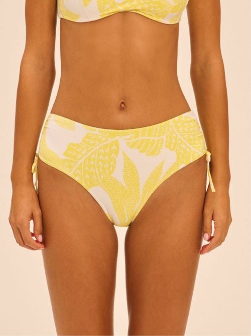 Melia slip per bikini a vita alta, fantasia gialla SIMONE PERELE BEACHWEAR