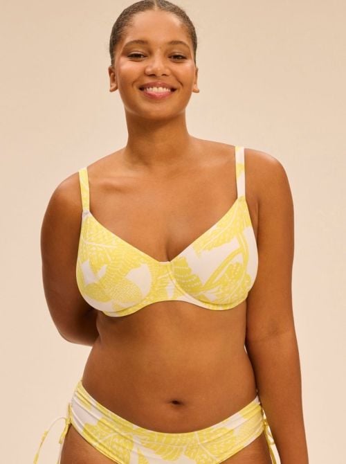 Melia reggiseno per bikini con ferretto, fantasia gialla SIMONE PERELE BEACHWEAR