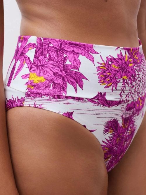 Sauvage slip per bikini altezza regolabile, giungla bianca