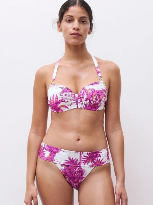 Sauvage slip per bikini altezza regolabile, giungla bianca