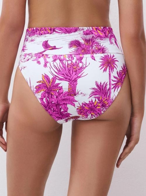 Sauvage slip per bikini altezza regolabile, giungla bianca