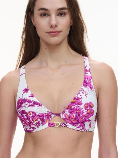 Sauvage reggiseno per bikini con ferretto, giungla bianca