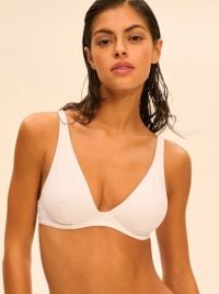 Folie triangolo con ferretto per bikini, bianco