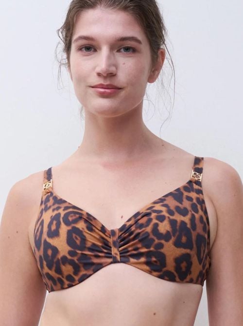 Sauvage reggiseno per bikini con ferretto, leopard