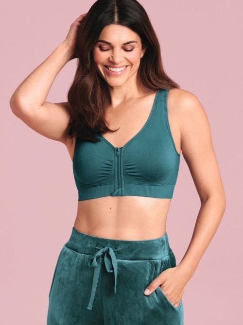 Lynn reggiseno per protesi con chiusura anteriore, verde smeraldo