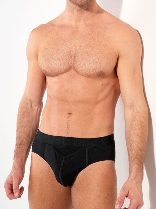 Neels 2 Paia di Slip neri, tinta unita e micro-fantasia HOM