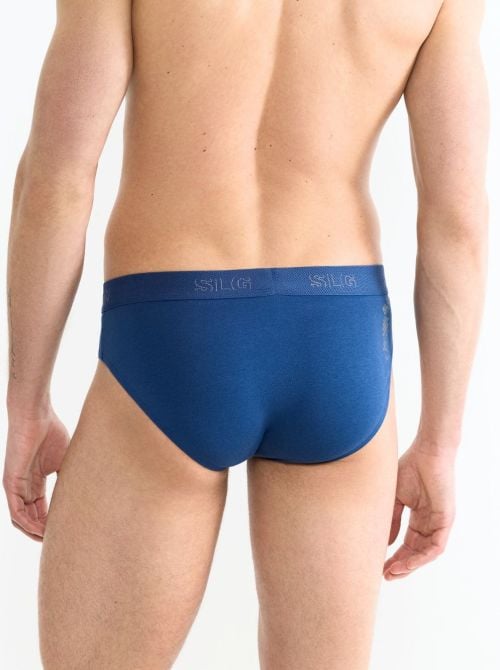 SLG Base 2 Slip Uomo in Cotone Bio, carbone e azzurro
