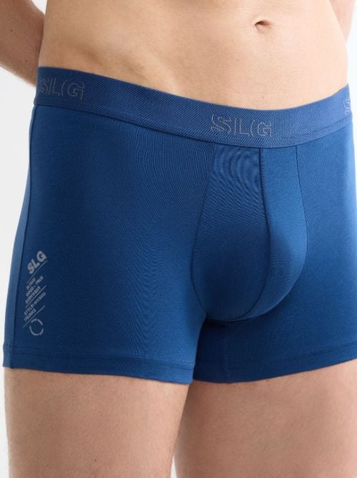 SLG Base Trunks 2 Boxer Uomo in Cotone Bio, carbone e azzurro