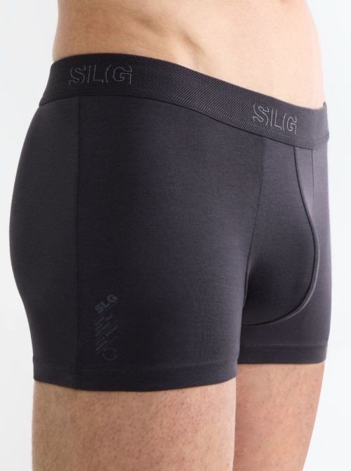 SLG Base Trunks 2 Boxer Uomo in Cotone Bio, carbone e azzurro