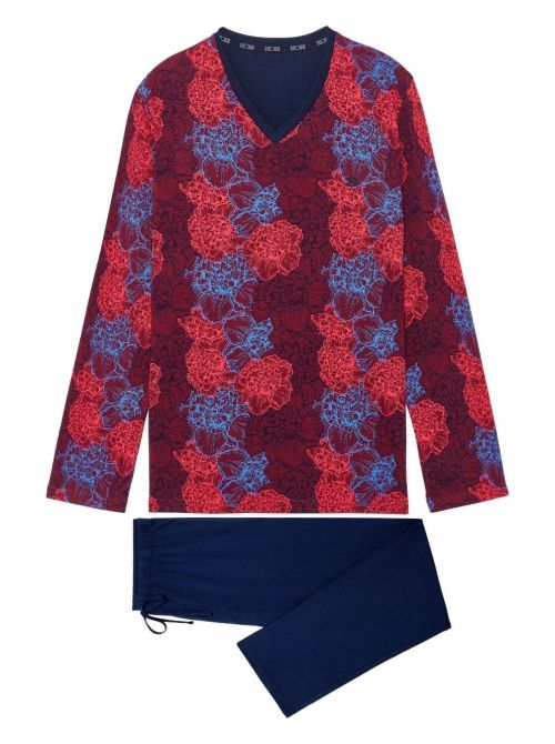 Bouquet Pigiama lungo - Bordeaux Print