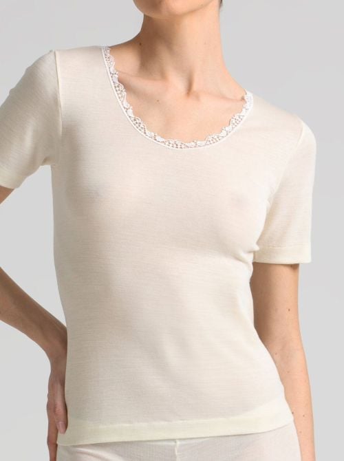 New Pira Wool and silk shirt, ivory