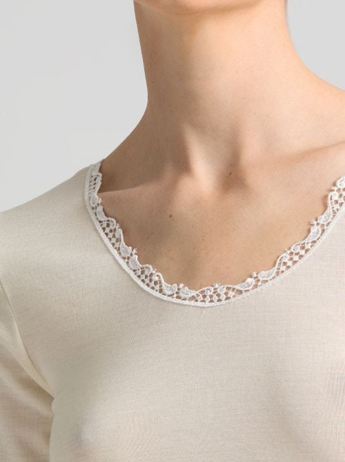 New Pira Wool and silk shirt, ivory