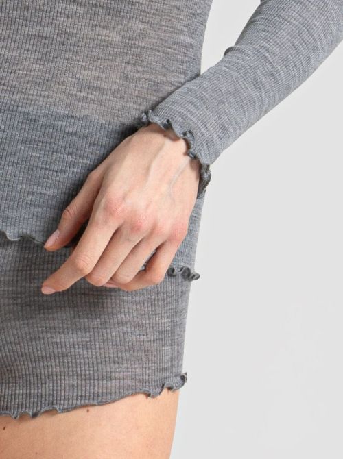 Romilda Maglietta in lana e seta, grigio melange