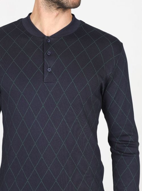 Naxos Men's Serafino Pyjamas in Cotton and Modal with Cuffs