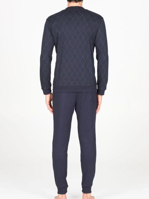 Naxos Men's Serafino Pyjamas in Cotton and Modal with Cuffs