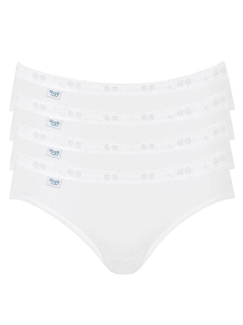 Sloggi Basic Mini 4 slip in cotone, bianchi
