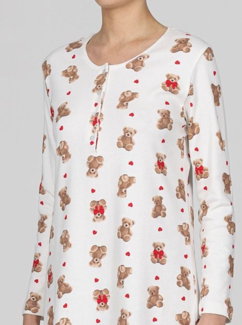 Dora Camicia da notte calda con orsetti