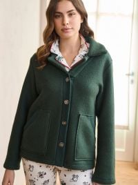 Delfina Giacca in Pile e cotone con tasche