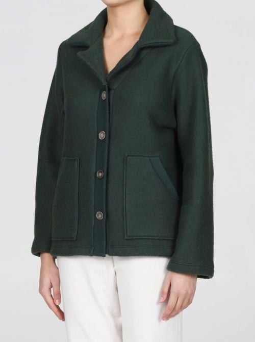Delfina Giacca in Pile e cotone con tasche