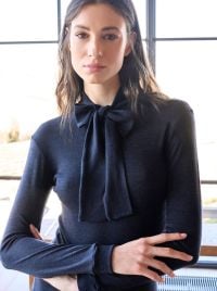 Briseide Maglietta con fiocco in lana & seta
