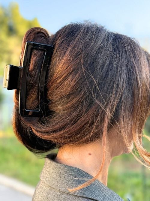 Mollettone per Capelli nero lucido 13 cm SUPERINTIMO