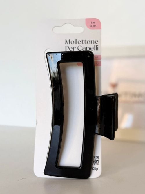 Mollettone per Capelli nero lucido 13 cm