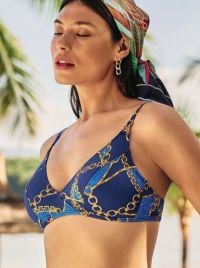 Minou top per bikini senza ferretto, denim