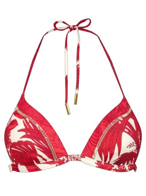 Palmaria triangolo imbottito per bikini, creme rouge