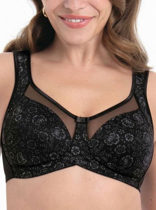 Clara Art Reggiseno senza ferretto coppa liscia, nero antracite