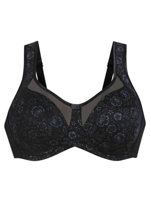 Clara Art Reggiseno senza ferretto coppa liscia, nero antracite