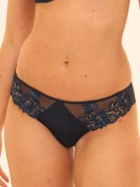 Saga Slip classico in pizzo, blue zaffiro
