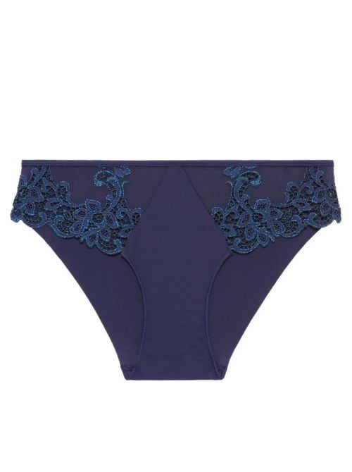 Saga Slip classico in pizzo, blue zaffiro