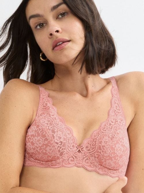 Amourette W Reggiseno in Pizzo con Ferretto, cherry rose TRIUMPH