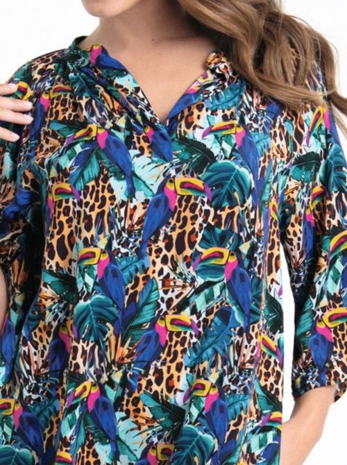 Manihi tunica, leopardato ROSA FAIA BEACHWEAR