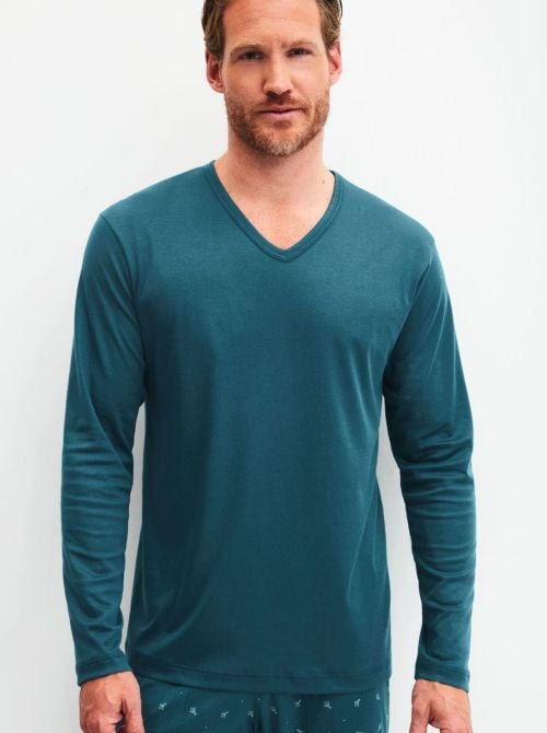 T-Shirt a Manica Lunga Uomo in Swiss Cotton e modal