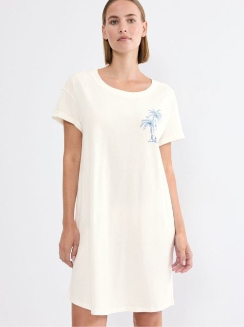 Camicia da notte in cotone, silk white