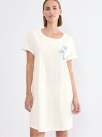 Camicia da notte in cotone, silk white