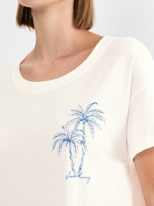 Camicia da notte in cotone, silk white