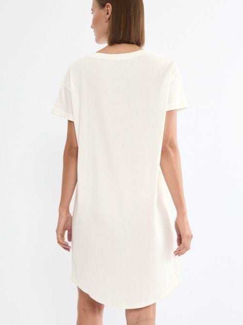 Camicia da notte in cotone, silk white